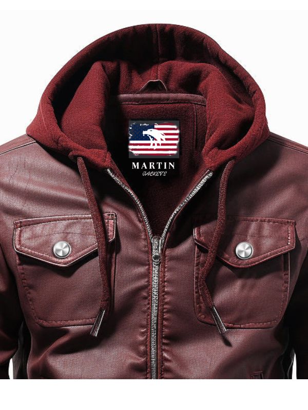 Men Classic Maroon Designer Biker Leather Jacket