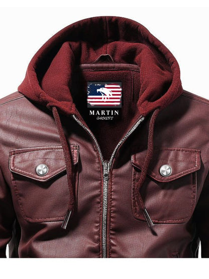 Men Classic Maroon Designer Biker Leather Jacket