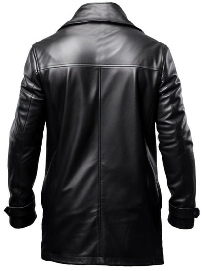 Men Leather Coat - Black Leather Coat