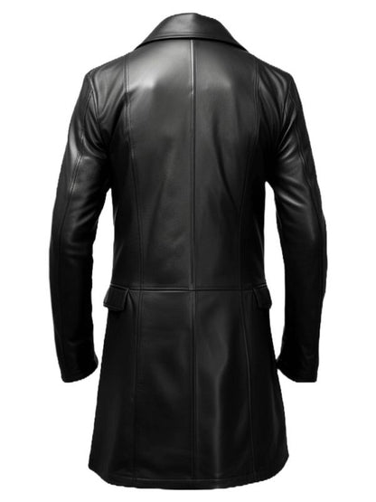 Men Leather Coat - Black Leather Coat for Men
