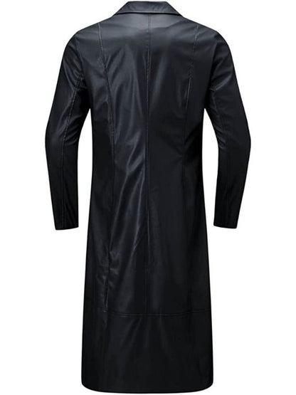 Men leather long coat