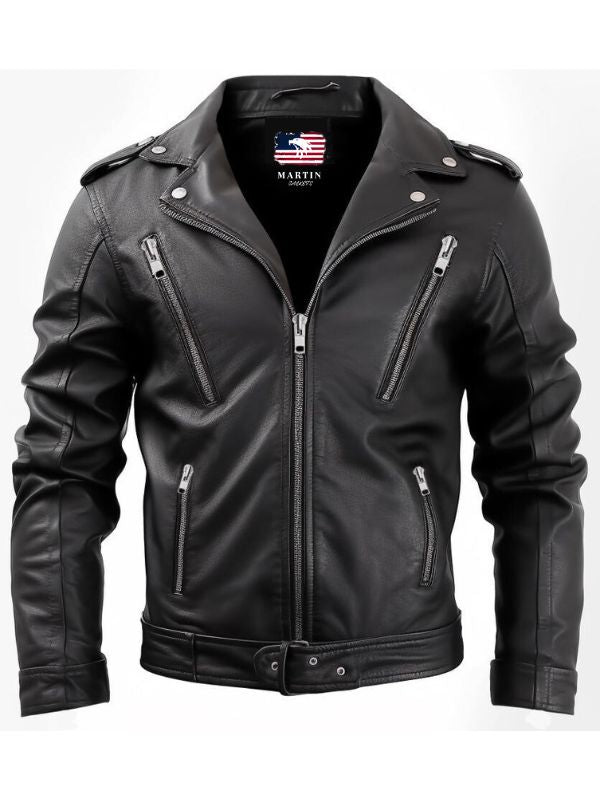 Men Nifty Black Leather Jacket