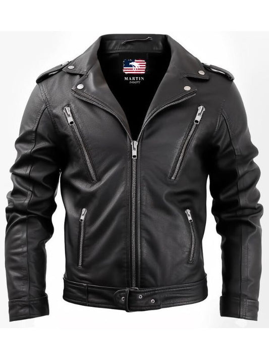 Men Nifty Black Leather Jacket
