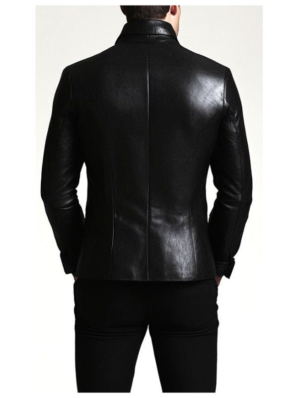 Men Stylish Biker Leather Jacket - Black Leather Jacket