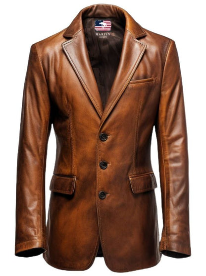 Men Stylish Leather Winter Coat
