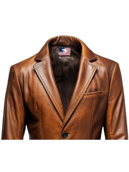 Men Stylish Leather Winter Coat