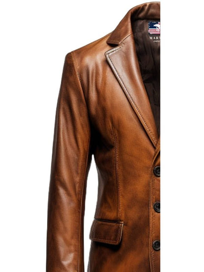 Men Stylish Leather Winter Coat