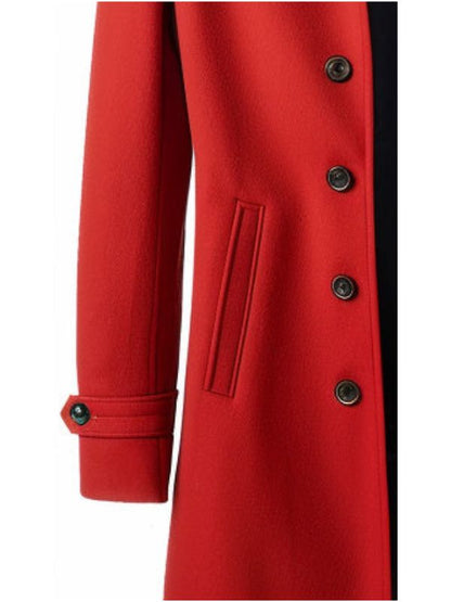 Men Stylish Red Wool Coat