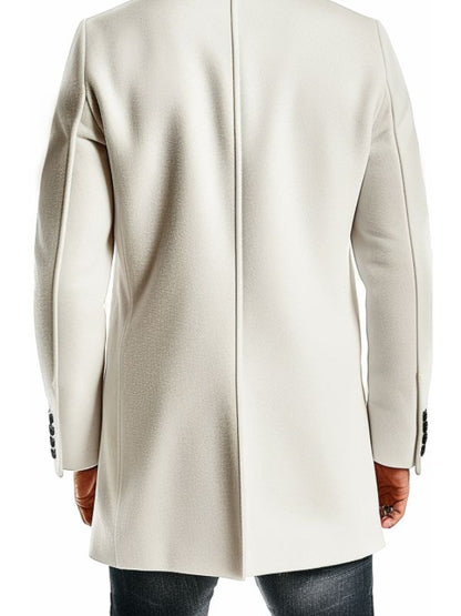 Men White Wool Coat