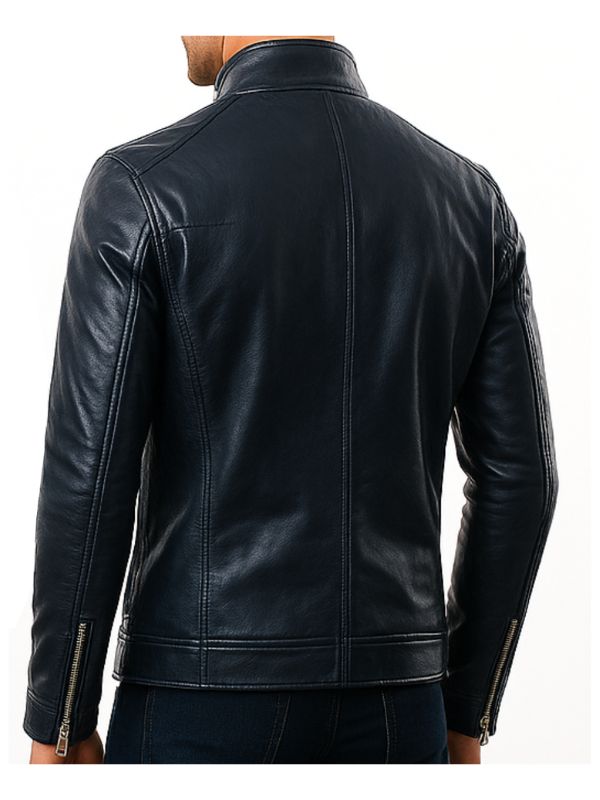 Oliver Black Leather Jacket - Men Leather Jacket Black