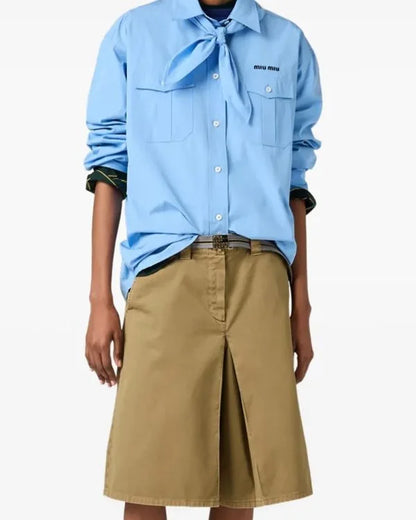 The Social 2025 Annaleigh Ashford Scarf Detail Poplin Shirt