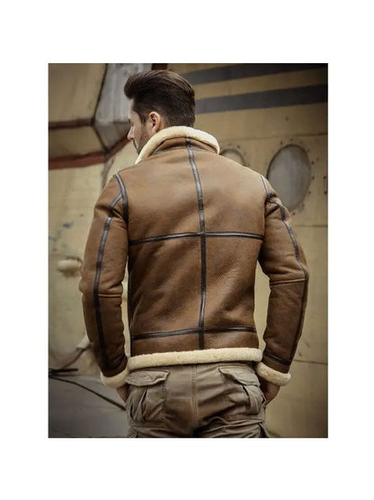 Men’s Sheepskin Shearling Motorcycle Leather Jacket