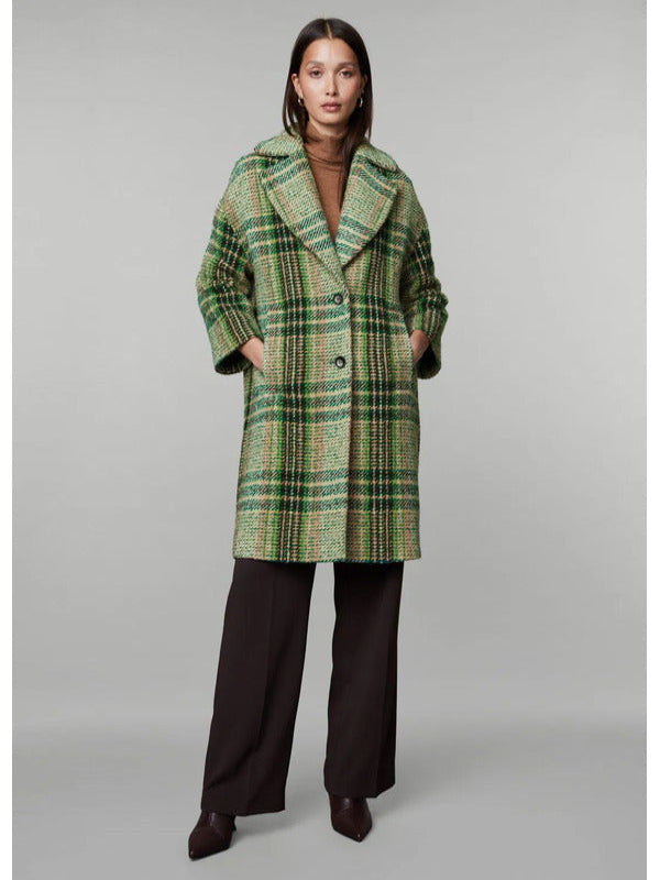 Playing Nice 2025 Lucy Lambert Green Plaid Coat