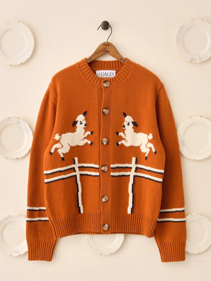 This Morning 2025 Will Best Lamb Motif Orange Cardigan