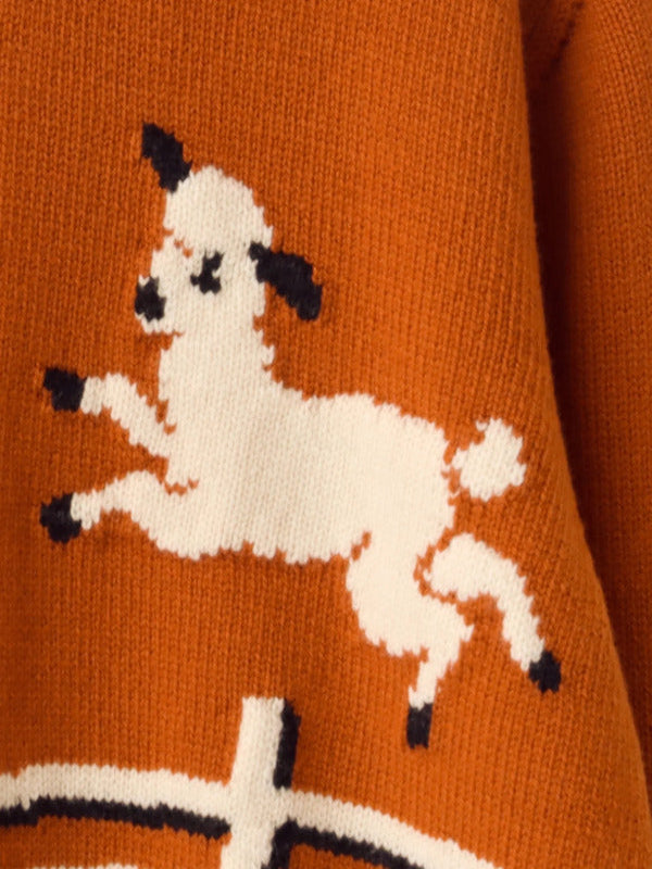 This Morning 2025 Will Best Lamb Motif Orange Cardigan