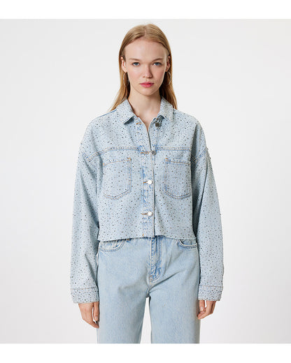 90 Day Fiance S11 Shekinah Embellished Crop Denim Jacket