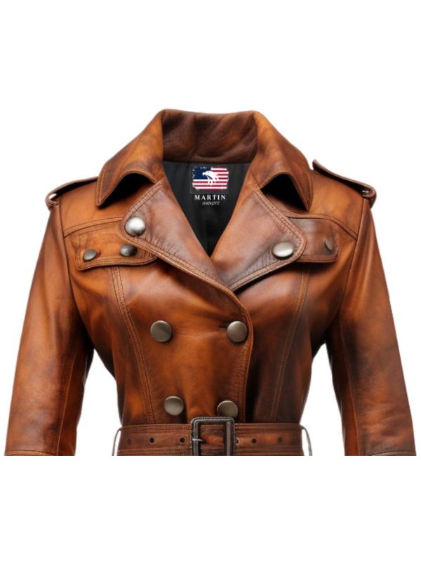 Vintage Leather Coat For Women