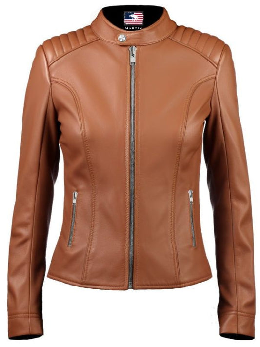 Women Leather Jacket - Brown Jacket for Women