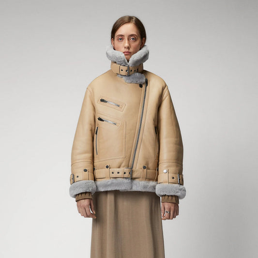 Women’s Shearling Aviator Leather Jacket