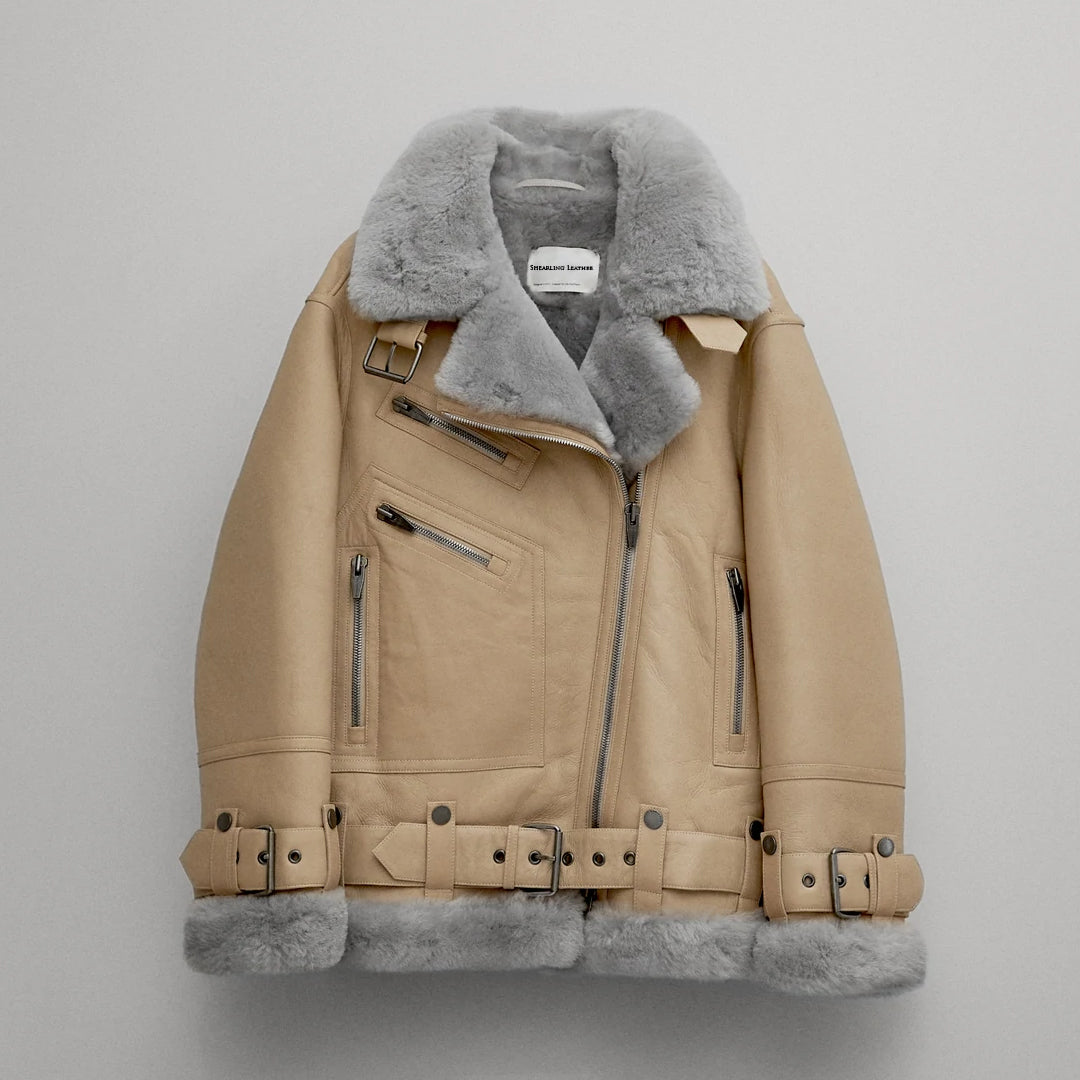 Women’s Shearling Aviator Leather Jacket