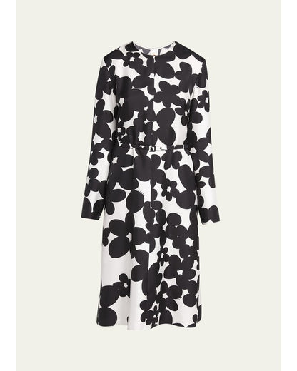The View 2025 Sunny Hostin Black & White Silk Twill Floral Dress