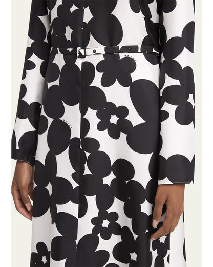 The View 2025 Sunny Hostin Black & White Silk Twill Floral Dress