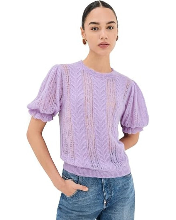 9-1-1 S08 Angela Bassett Purple Short Sleeve Top