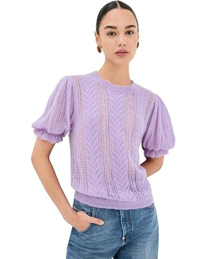 9-1-1 S08 Angela Bassett Purple Short Sleeve Top