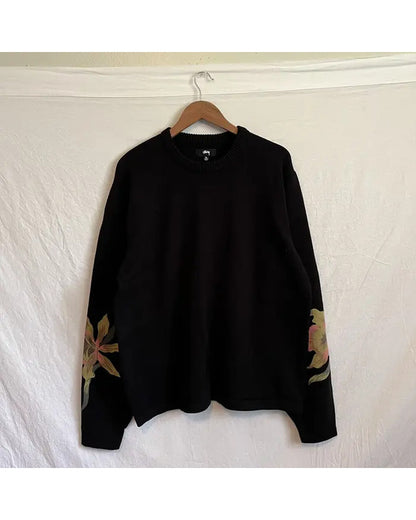 The Today Show 2025 Julian Orchid Print Black Sweater