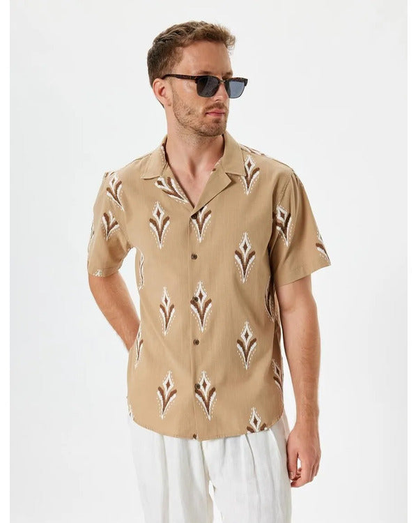 90 Day Fiance S11 Sarper Beige Printed Shirt