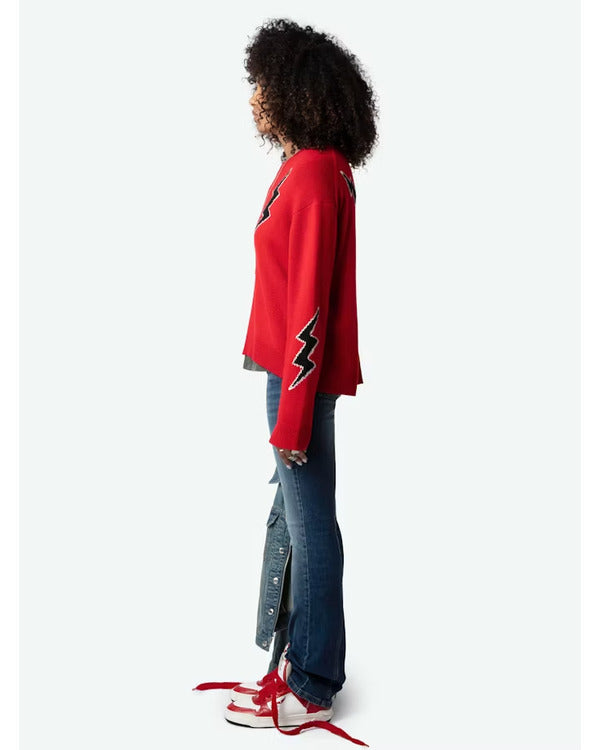 The Kelly Clarkson Show 2025 Kelli Fisher Red Flashlight Sweater