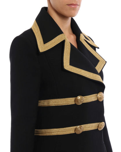The Today Show 2025 Savannah Guthrie Gold Trim Black Coat
